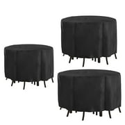Round Patio Bar Height Table and Chair Cover,Outdoor Round Patio Table Cover 185*110Cm Smile Home